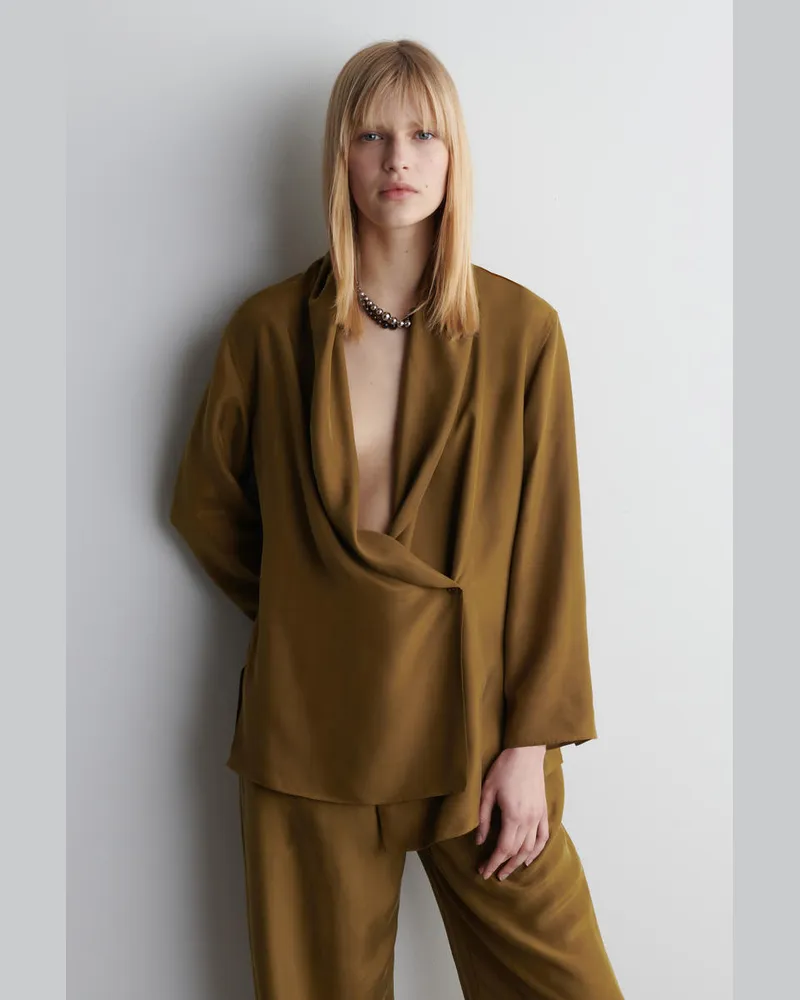 COS Seidenblazer Mit Schalkragen Beige