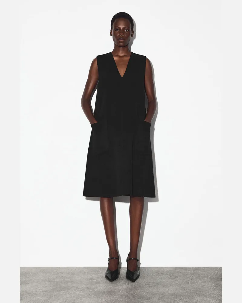 COS Kleid Aus Doubleface-Merinowolle Schwarz