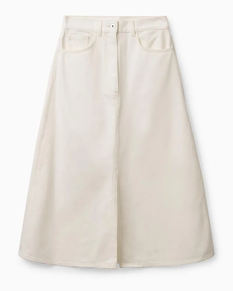 COS Midirock Aus Denim In A-Linie Beige