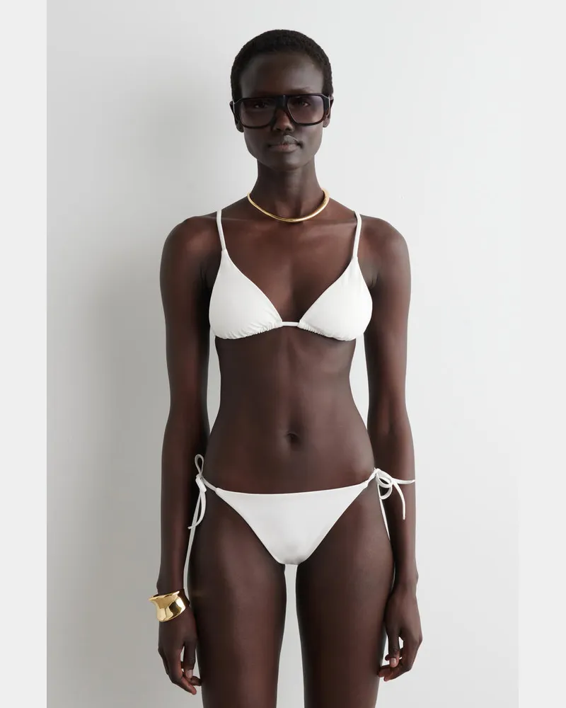 COS Triangel-Bikinioberteil Weiß