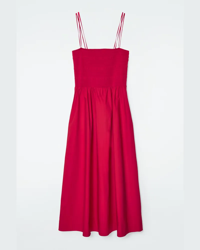 COS Midikleid Mit Raffungen Rot