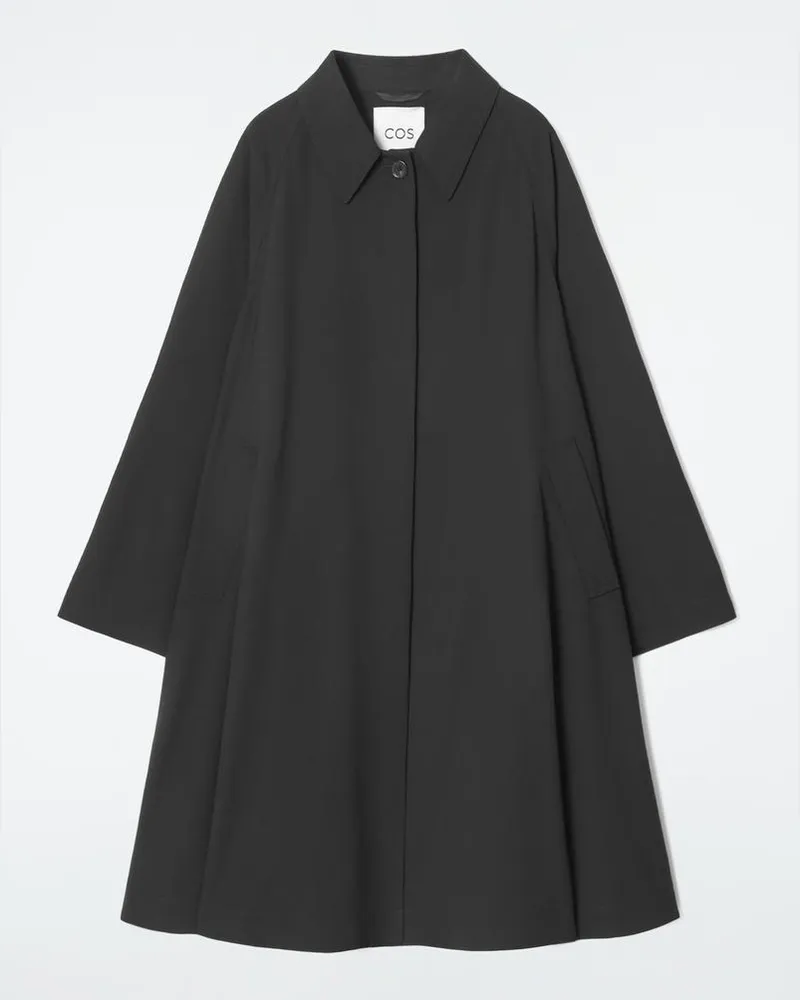 COS Voluminöser Swing Trenchcoat Schwarz