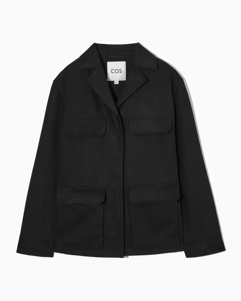COS Utility-Jacke Aus Twill Schwarz