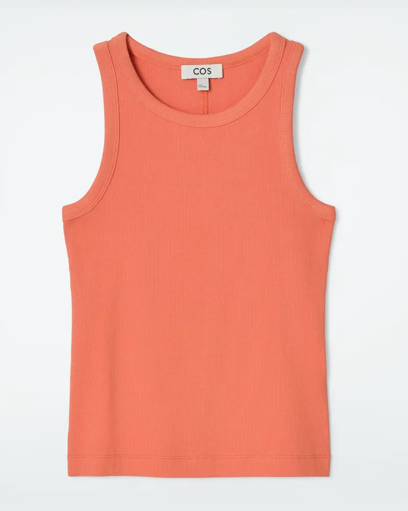 COS Geripptes Tanktop Orange