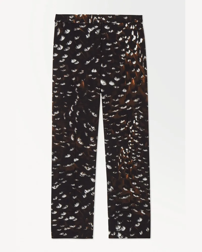 COS Die Seidenhose Mit Feder-Print Schwarz