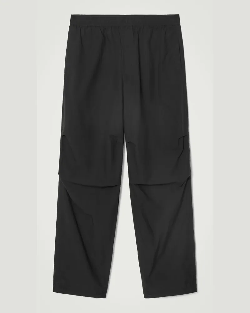 COS Baumwollhose Mit Weitem Bein Und Elastischem Bund Schwarz