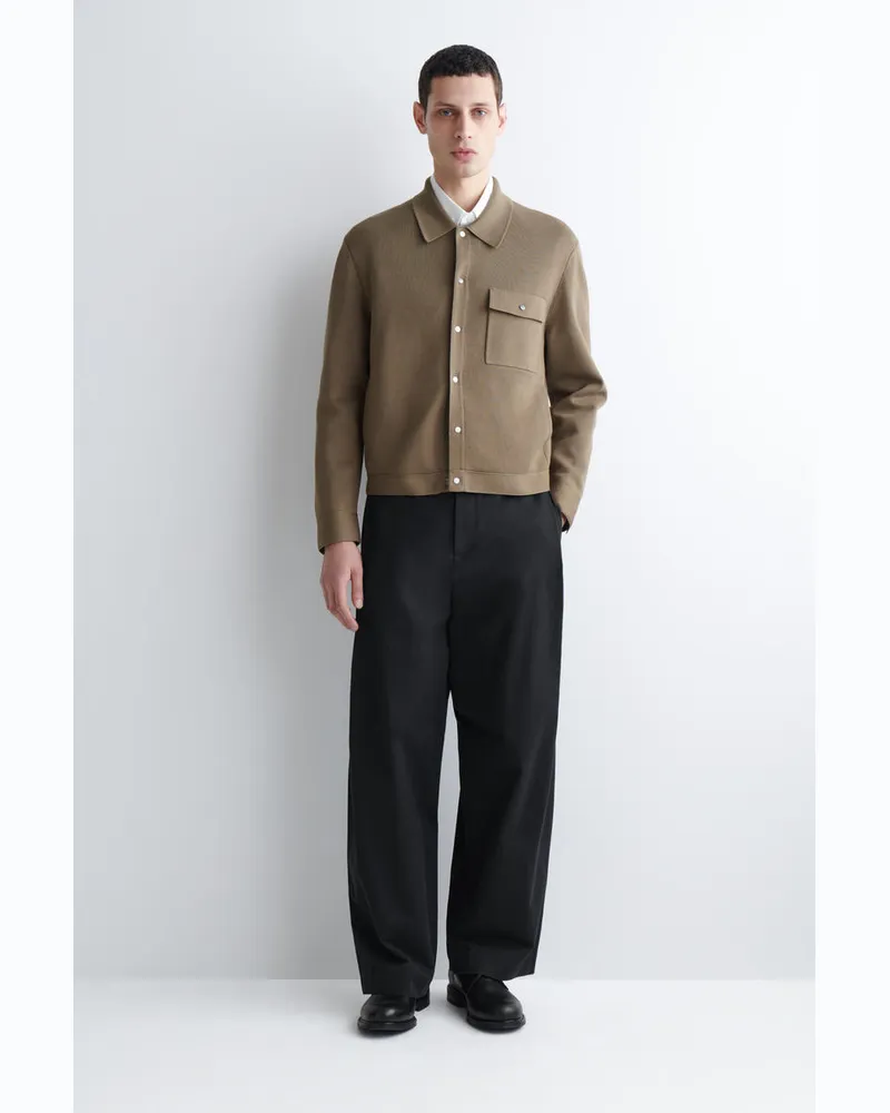 COS Gestrickte Baumwolljacke Braun