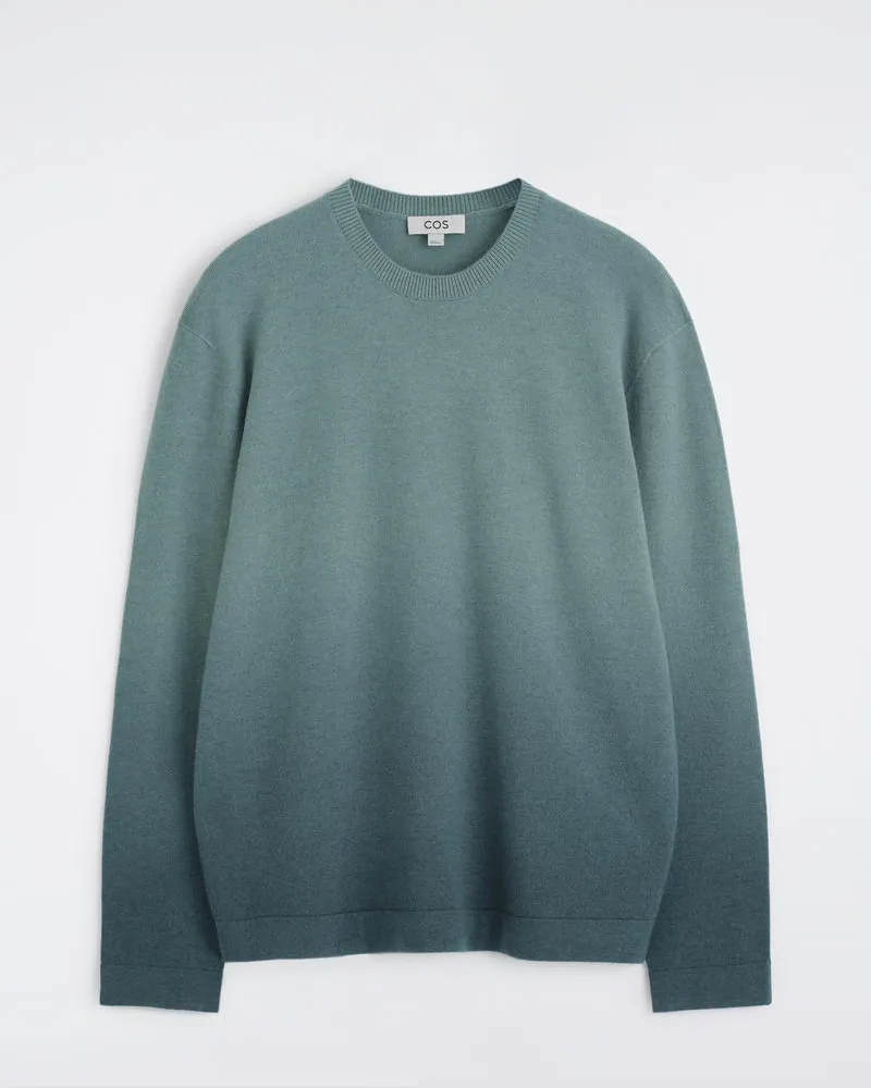 COS Pullover Aus Woll-Kaschmir-Mix Mit Farbverlauf Blau