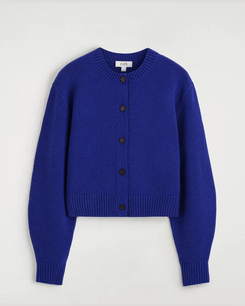 COS Strickjacke Aus Merinowolle Blau