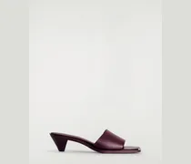 Mules Aus Leder Mit Kitten-Heel