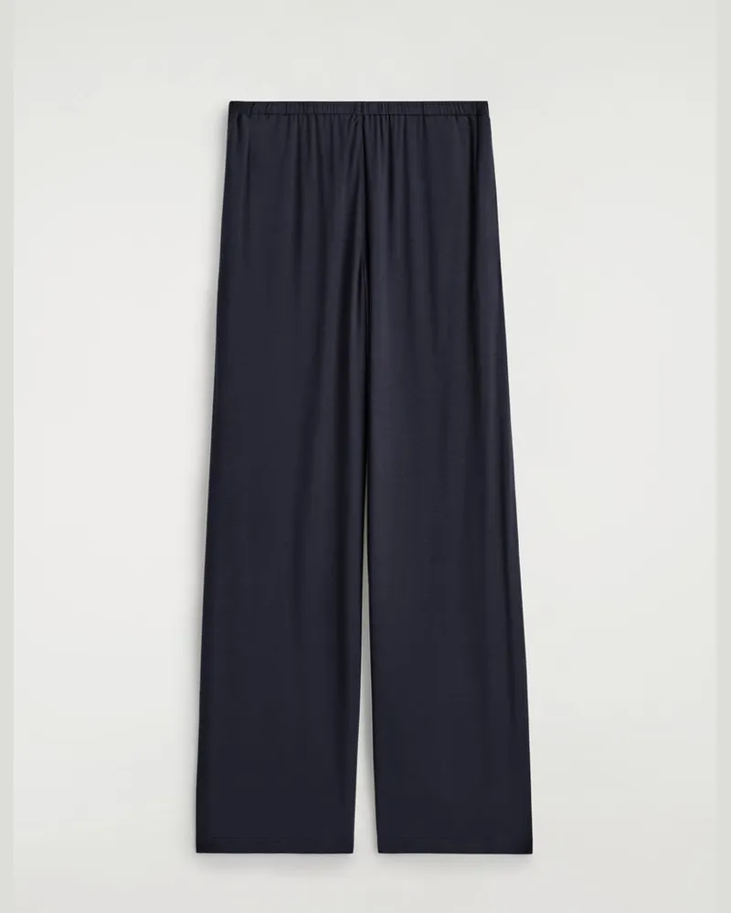COS Fliessende Jerseyhose Mit Weitem Bein Blau