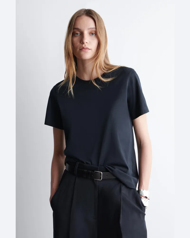 COS T-Shirt Aus Baumwolle Mit Rundhalsausschnitt Blau