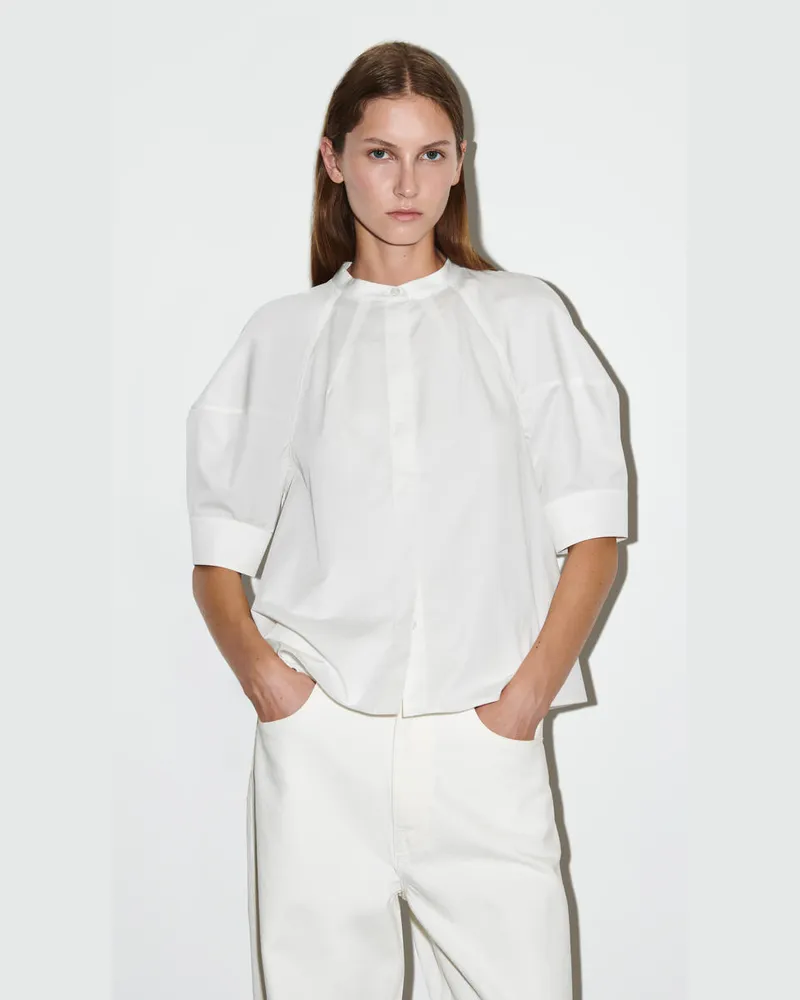 COS Bluse Mit Puffärmeln Weiß
