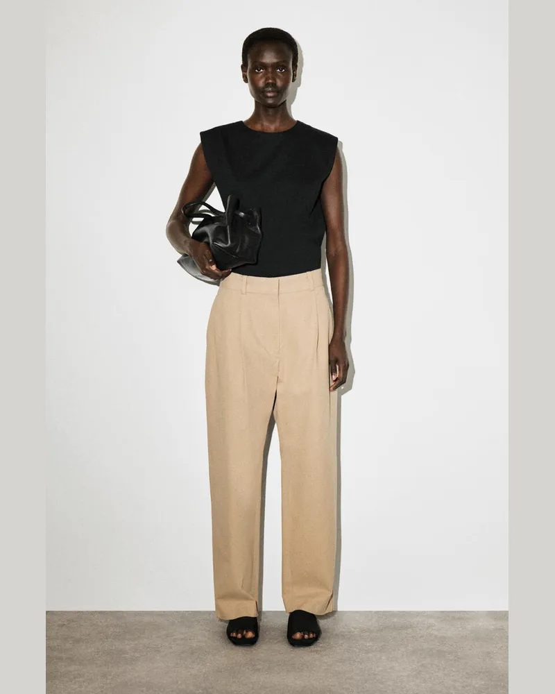 COS Schmal Zulaufende Hose Aus Baumwoll-Twill Beige