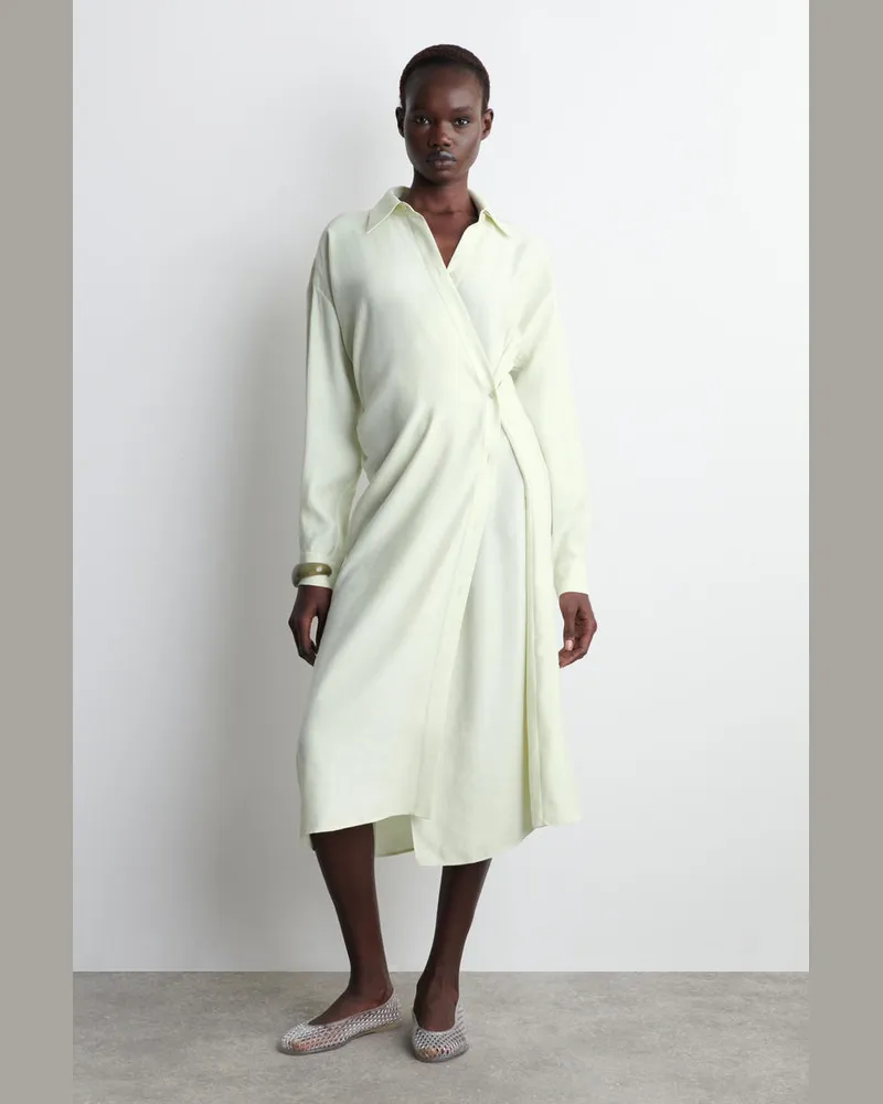 COS Hemdkleid In Midilänge Und Wickeloptik Grün