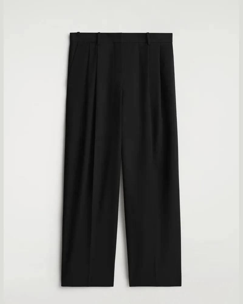 COS Lockere Hose Aus Twill Mit Weitem Bein Schwarz