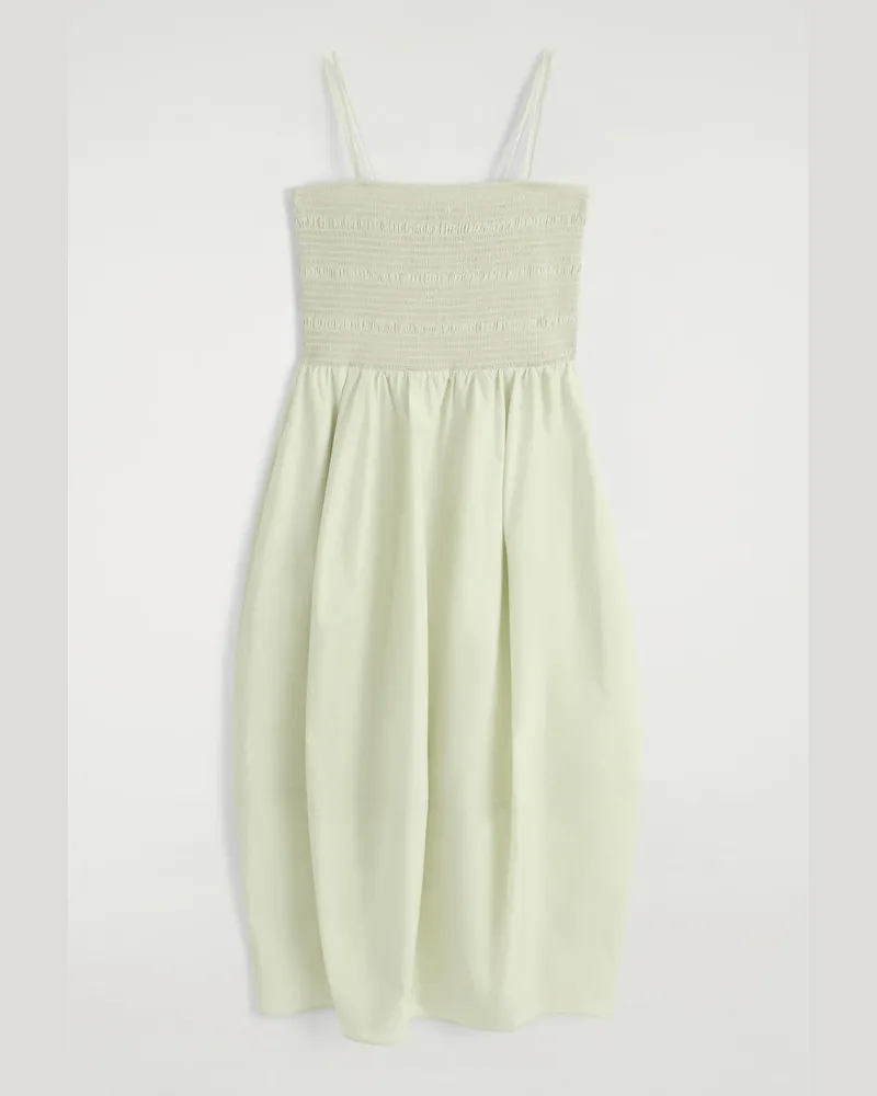 COS Smocked Midi Dress Grün