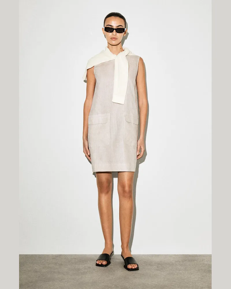 COS Etuikleid Aus Leinen In Minilänge Beige