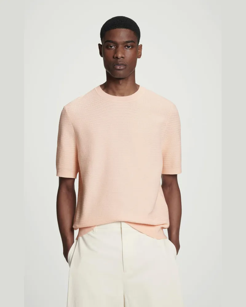 COS Strukturiertes T-Shirt Aus Baumwolle Orange