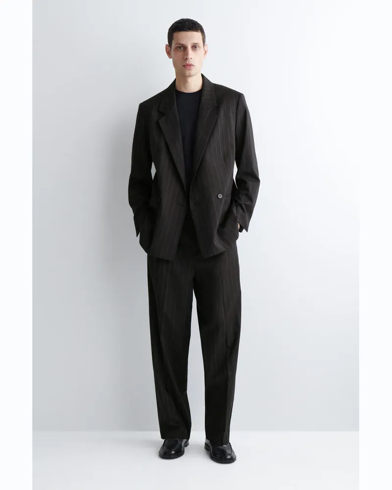 COS Lockere Hose Mit Weitem Bein Und Nadelstreifen Grau