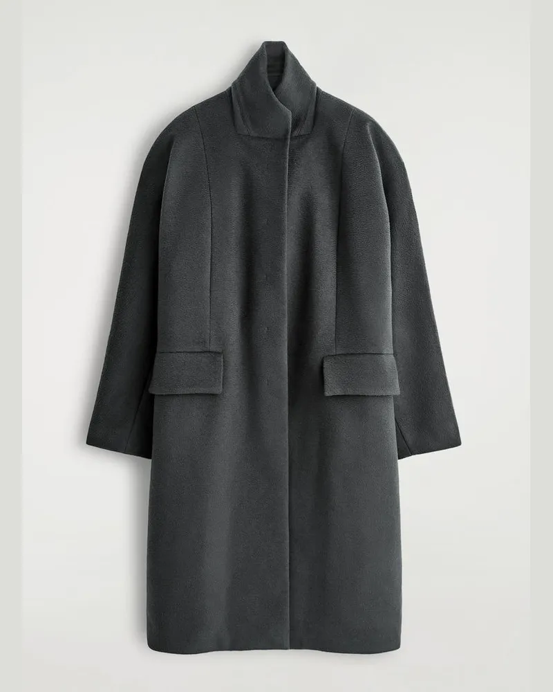 COS Langer Eleganter Wollmantel Grau