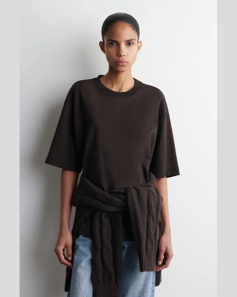 COS Oversized-T-Shirt Braun