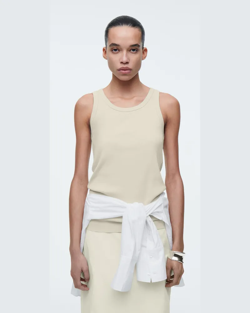 COS Geripptes Tanktop Grün