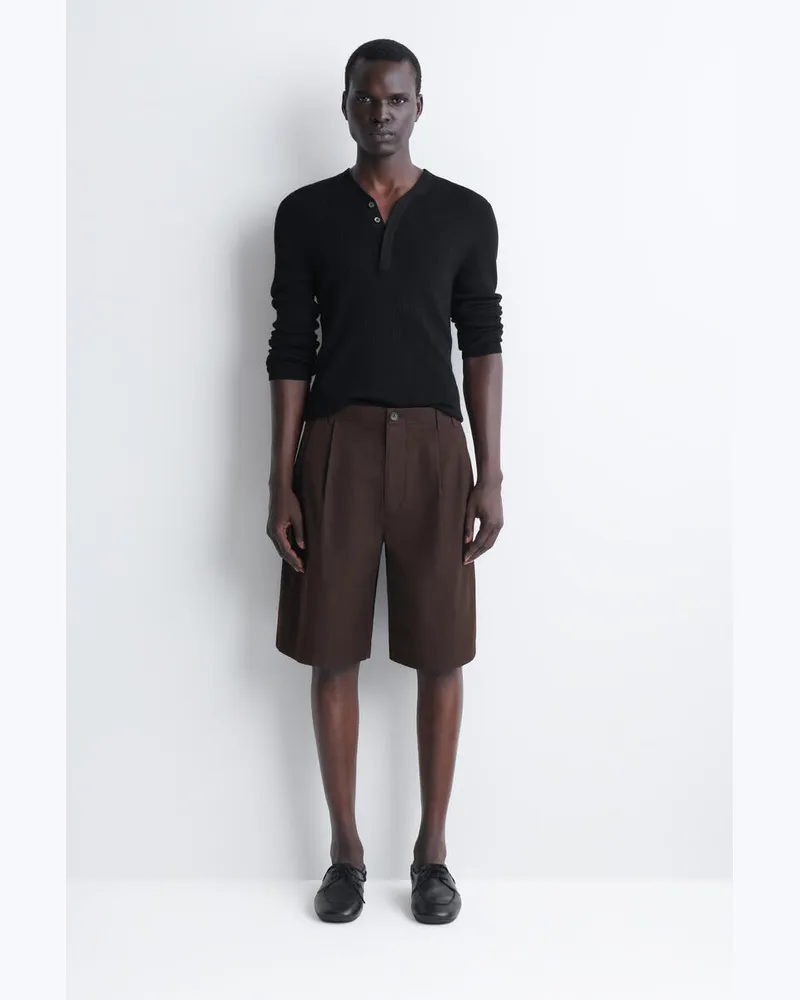COS Elegante Baumwollshorts Mit Falten Braun