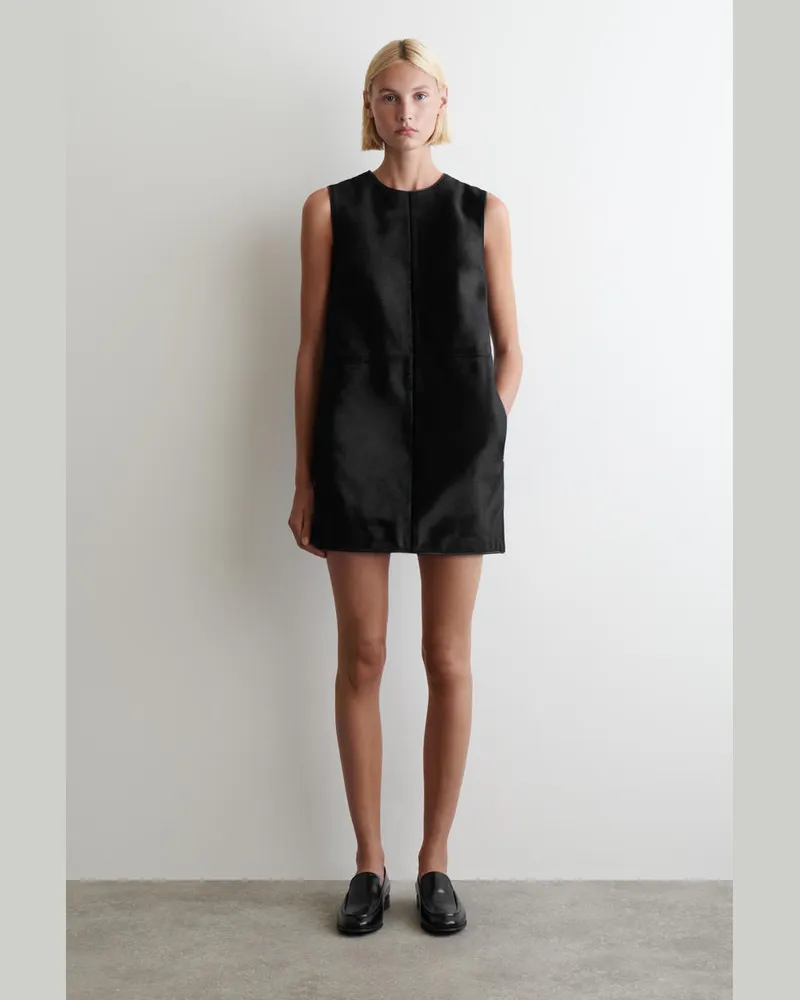COS Minikleid Aus Ponyhaar Schwarz