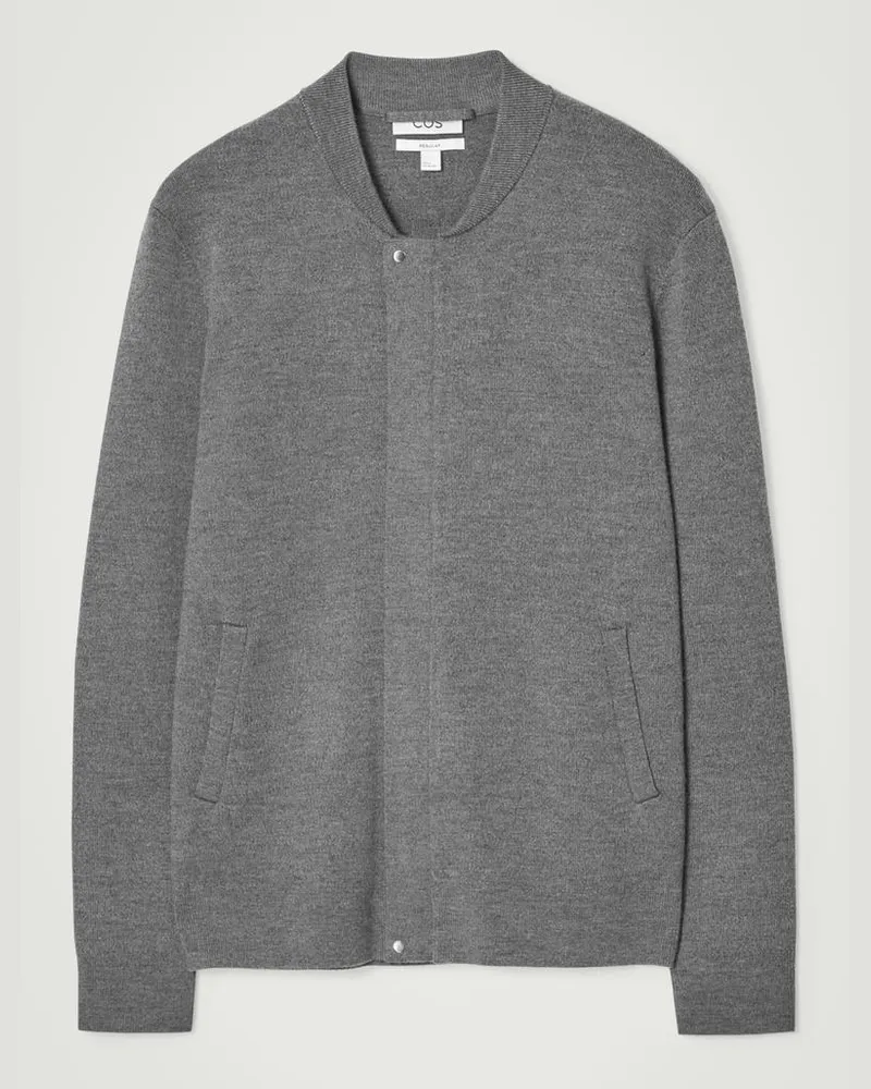 COS Strick-Bomberjacke Aus Wolle Grau