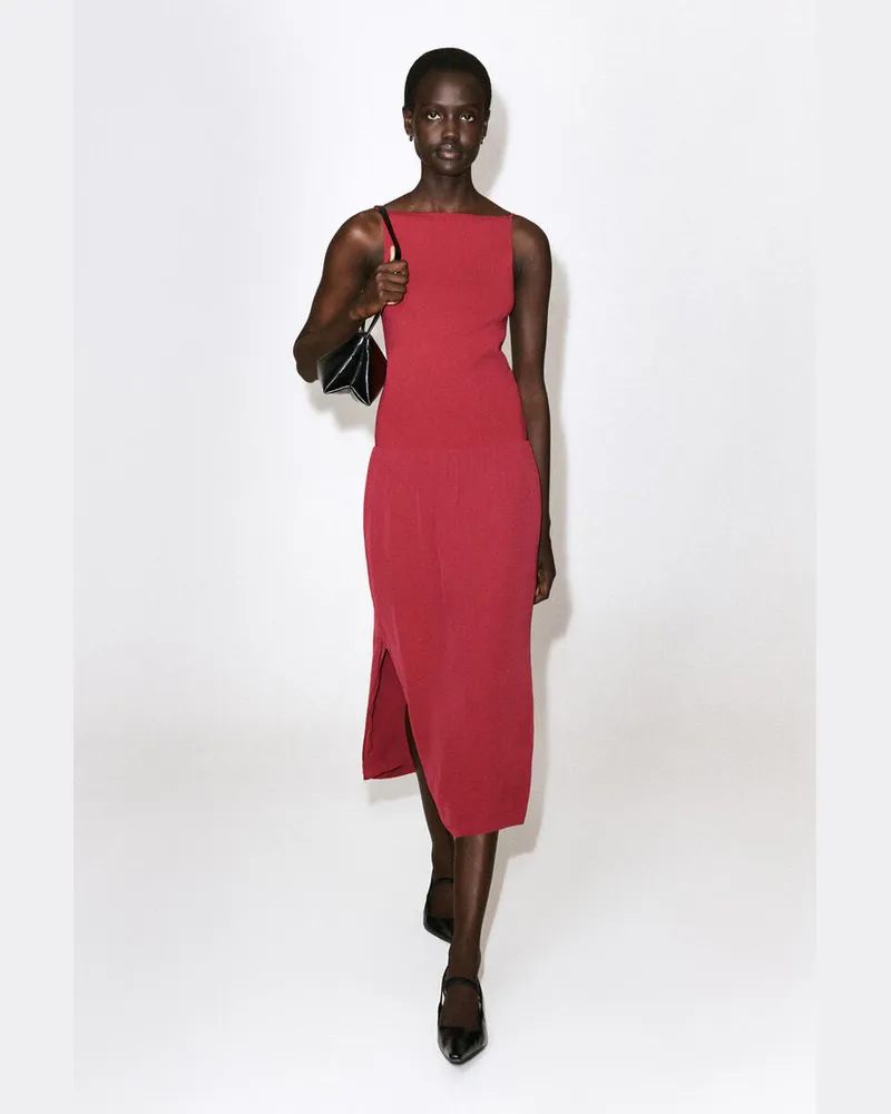 COS Maxikleid Mit Kontrasteinsatz Rot