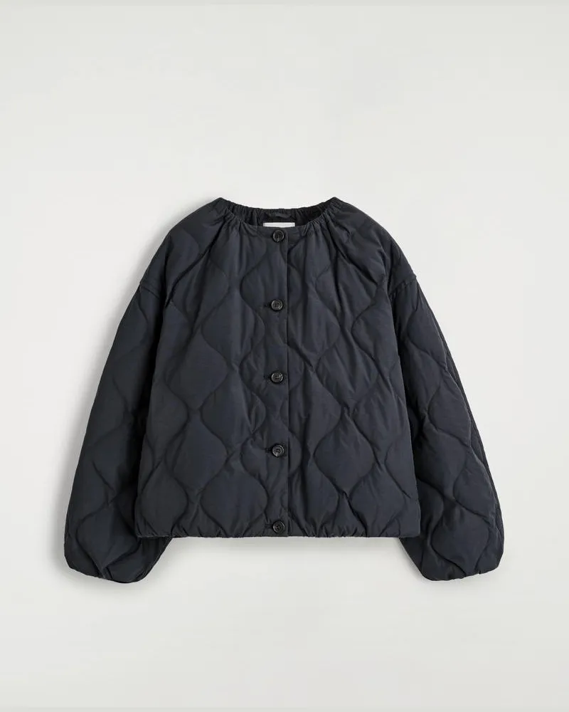 COS Gesteppte Daunenjacke Mit Raffungen Blau