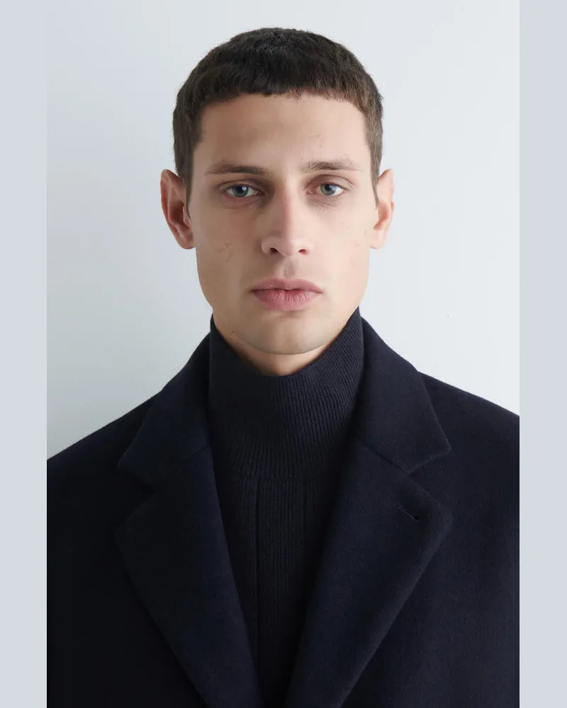 COS Strickweste Aus Woll-Yak-Mix Mit Kragen Blau