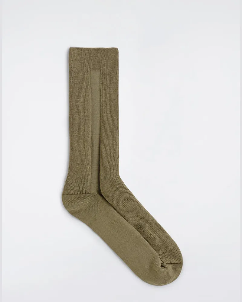 COS Panelled Silk-Blend Socks Beige
