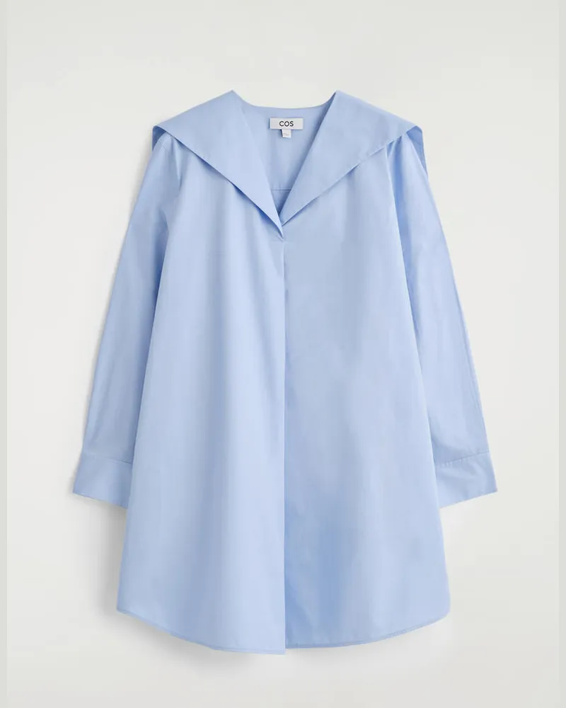 COS Minikleid Aus Baumwolle Mit Matrosenkragen Blau