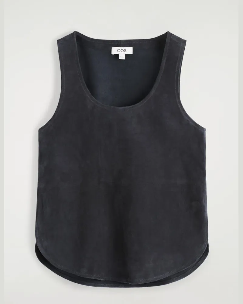 COS Tanktop Aus Veloursleder Mit Rundem Ausschnitt Grau