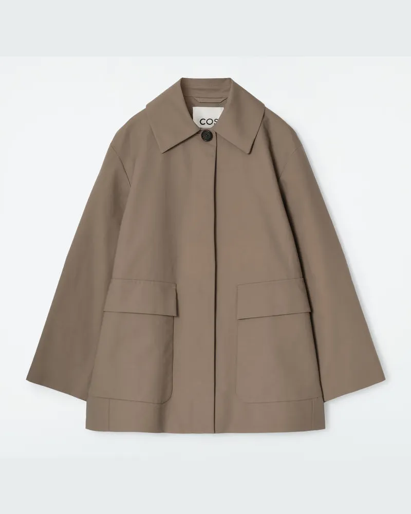 COS Car Coat Aus Baumwolle Mit Kragen Beige