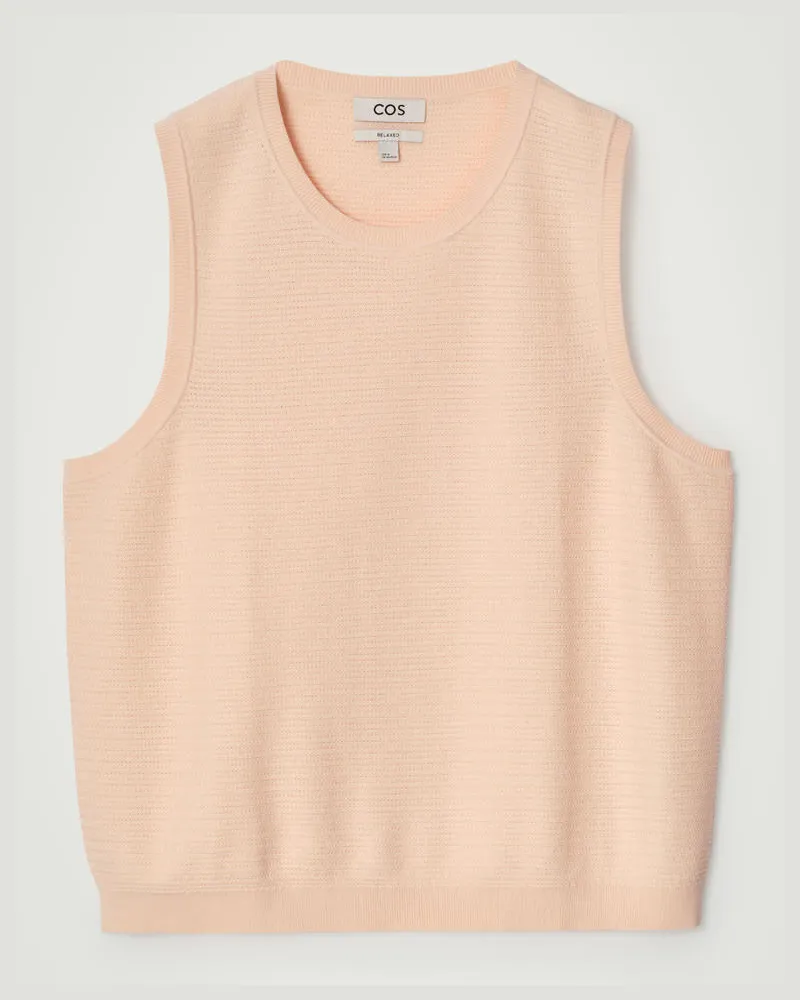 COS Strukturiertes Tanktop Aus Baumwolle Orange