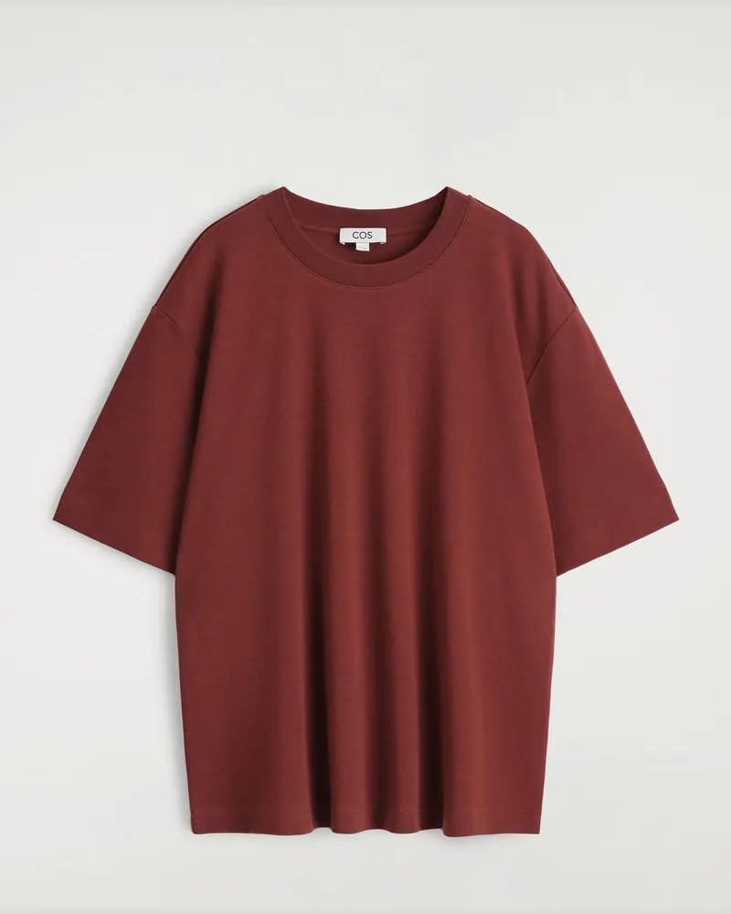 COS Oversized-T-Shirt Aus Baumwolle Rot