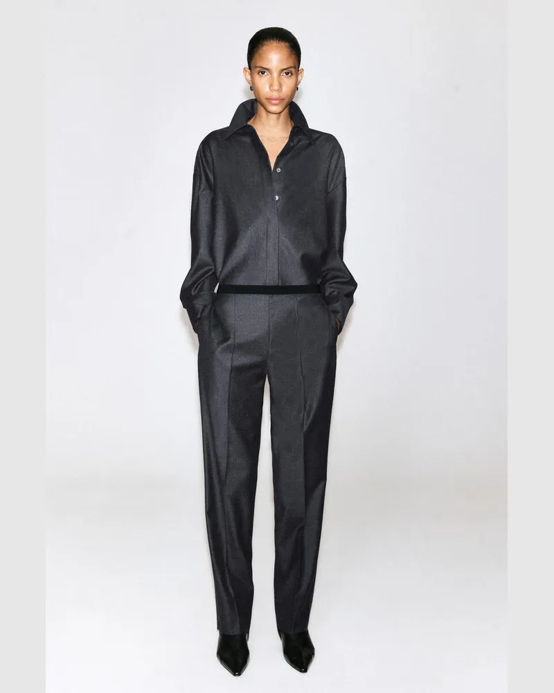 COS Hose Aus Wollflanell Mit Geradem Bein Grau