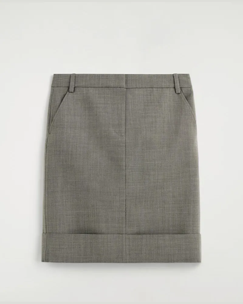 COS Bleistiftrock Aus Woll-Mix Mit Umschlag Beige