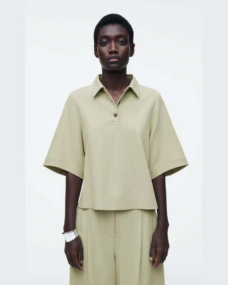 COS Kastenförmiges Poloshirt Grün