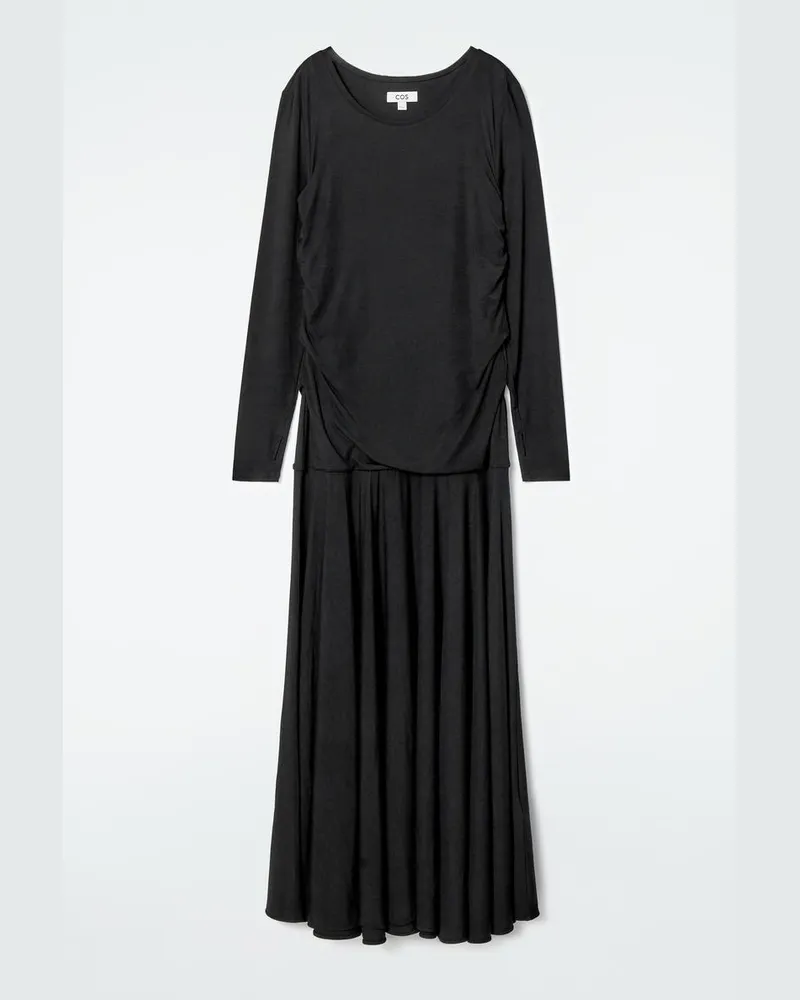 COS Jersey-Maxikleid Mit Niedriger Taille Schwarz