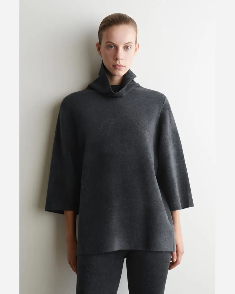 COS Strickpullover Aus Chenille Mit Hohem Kragen Grau