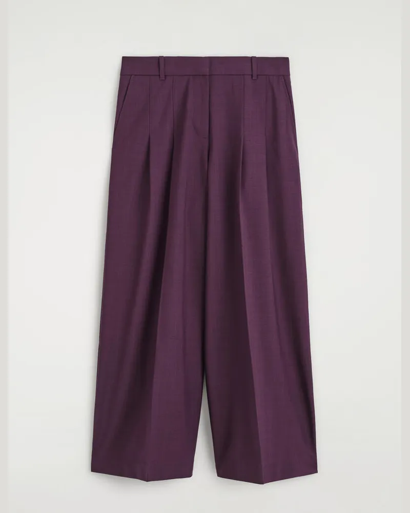 COS Hose Aus Woll-Mix Mit Weitem Bein Und Falten Rot