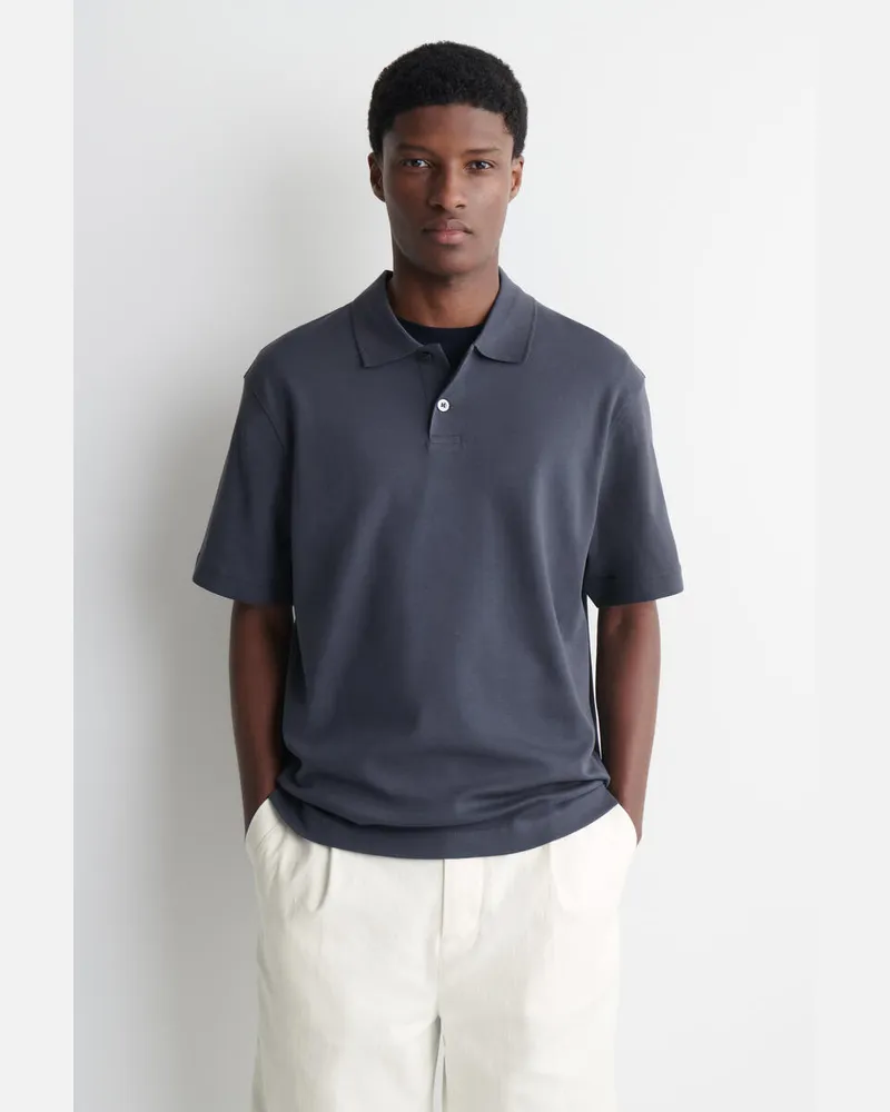 COS Poloshirt Aus Interlock-Baumwolle Grau