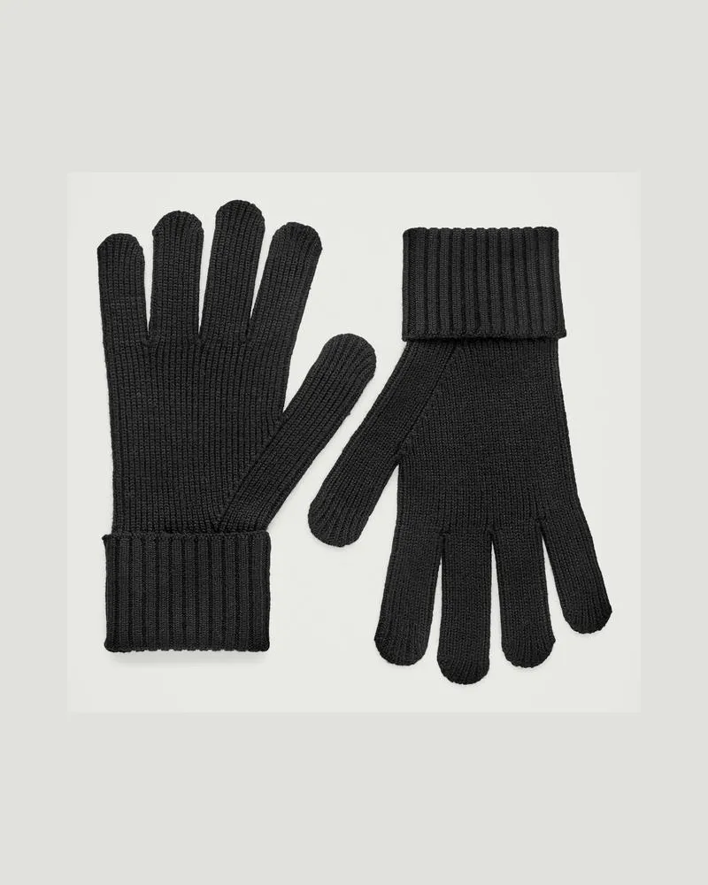 COS Gerippte Wollhandschuhe Schwarz