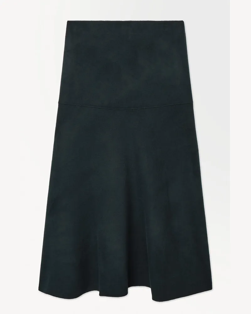 COS Der Midirock Aus Woll-Mix Blau