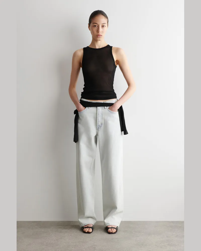 COS Sandalen Aus Leder Mit Kitten-Heel Und Schnallen Schwarz