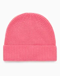 COS Gerippte Beanie Aus Woll-Kaschmir-Mix Rosa